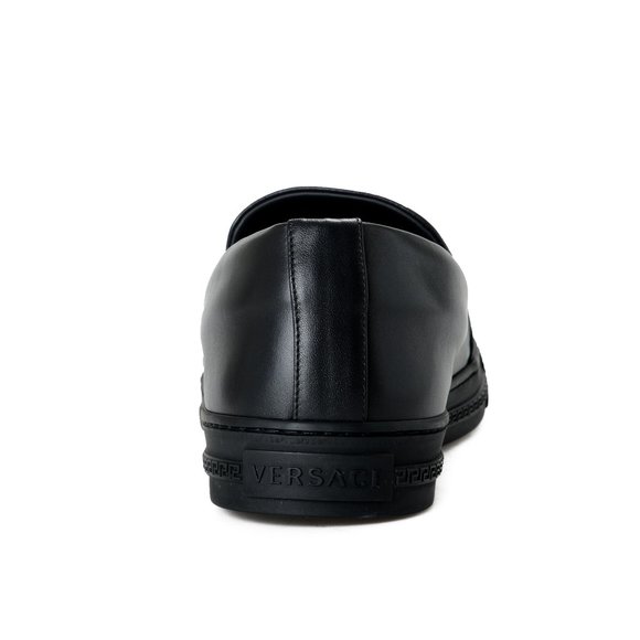 Versace Men\'s Black Embellished Leather Moccasins main image 7
